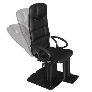 Fotofrafía en blanco y negro sobre fondo blanco de sillon reclinable