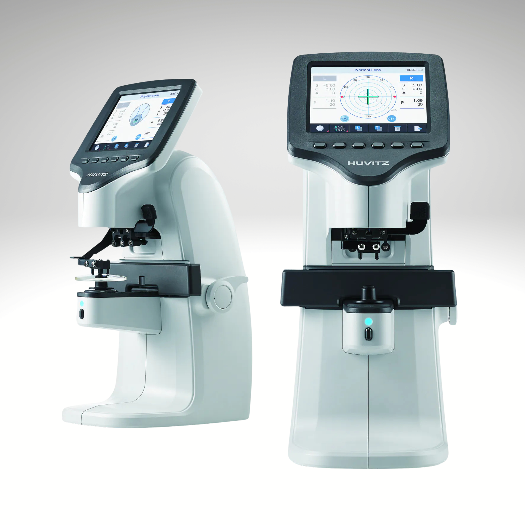 Imagen sobre fondo gris de fronto HLM-1 de Huvitz