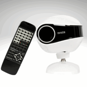 Fotografia en blanco y negro sobre fondo gris de proyector optotipos